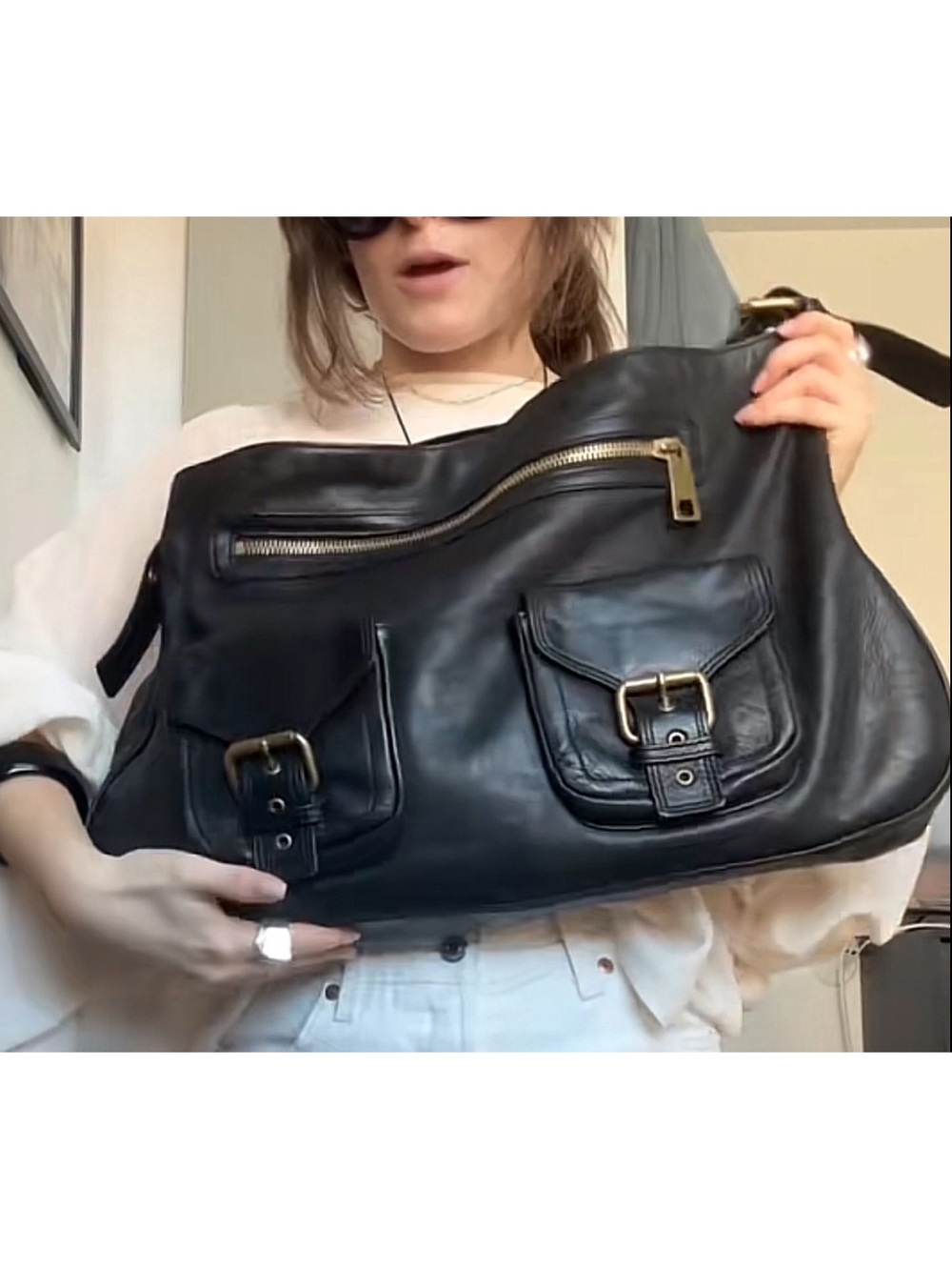 Marc Jacobs Sophia Brown Leather Shoulder Saddle Bag Purse Italy Y2K - Picture 5 of 5